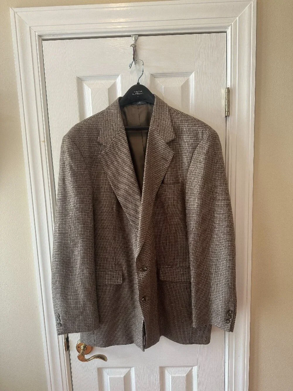 Vintage Haggar Men's Blazer, Brown Wool Tweed, Size 46L